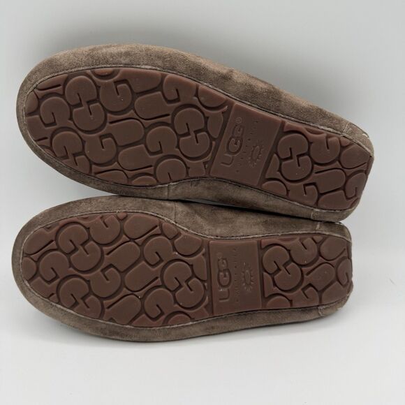 UGG Ansley Women’s Brown Suede Moccasin Slippers Sheepskin Wool Lined Size 8 - Picture 9 of 12